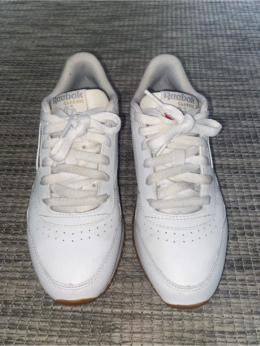 Reebok Women’s Classic Leather Sneakers - White with Gum Sole